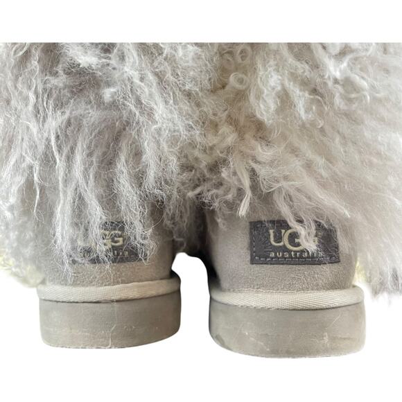 Ugg Womens Size 7 White Mongolian Sheepskin Fur Boots - Picture 2 of 14